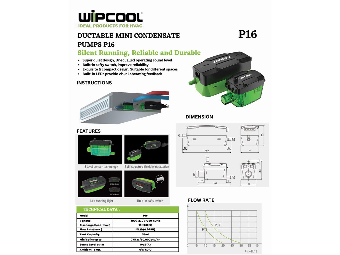 Kondenzné čerpadielko Wipcool P16 9